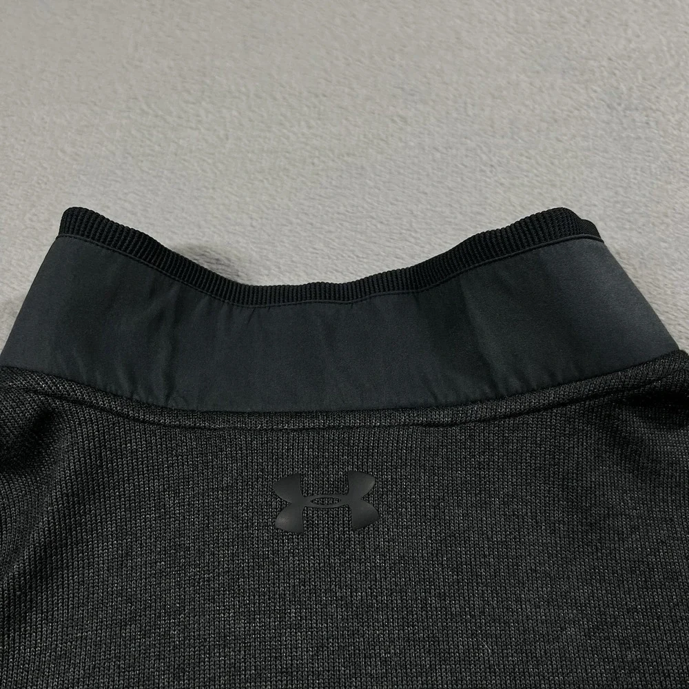 Under Armour Sweater Mens L Gray Henley Golf Storm ColdGear Fleece Snap Pullover